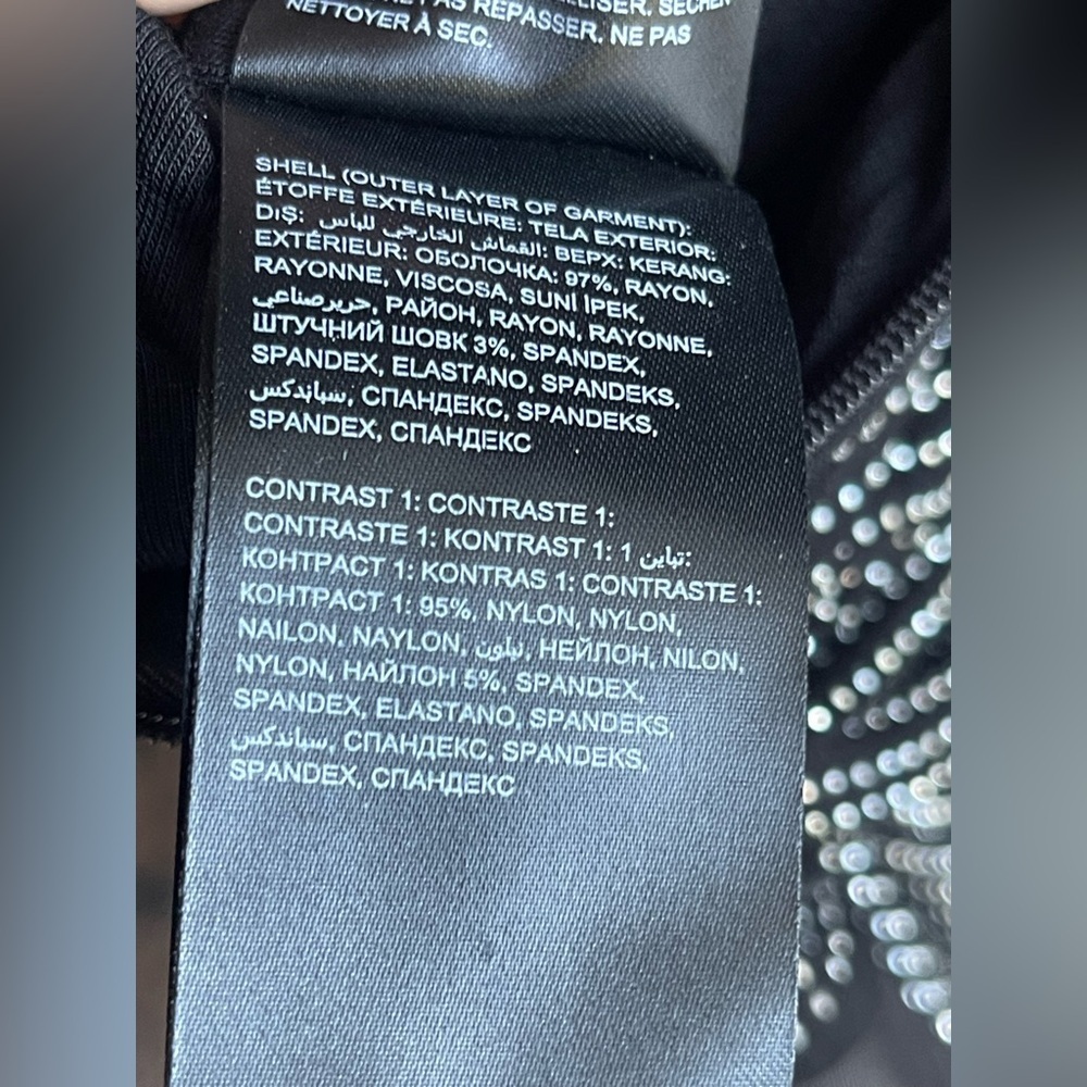 Bebe Body-con Mesh Rhinestone Mini Dress - Picture 7 of 13
